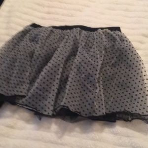 Black mesh polka dotted skirt